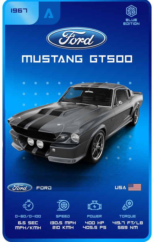 Card Blue Mustang